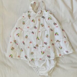 Janie and Jack White Floral Diaper Cover